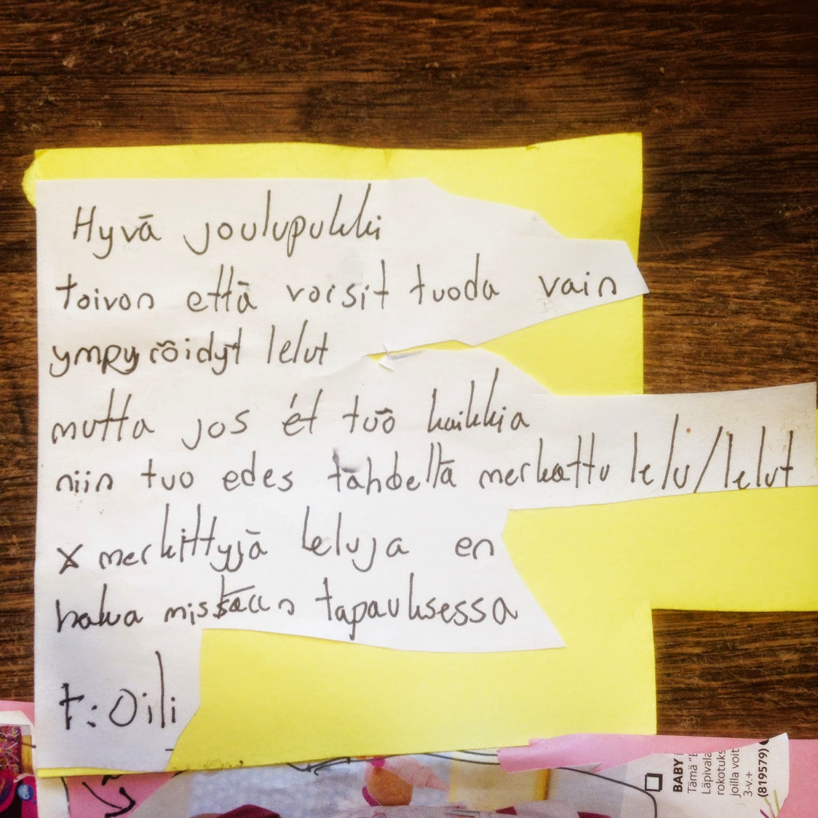 Äiti, onko joulupukki olemassa?