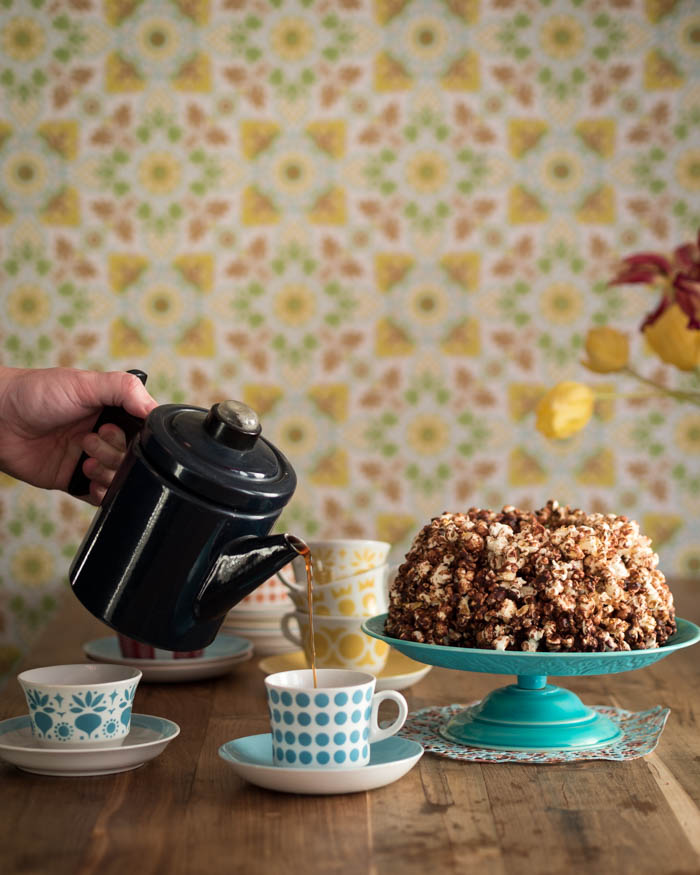 Popcornkakku syntyy neljästä raaka-aineesta